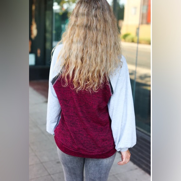 NWT BEESON RIVER BURGUNDY SOLID OUT SEAM STITCH SWEATER - Picture 3 of 3